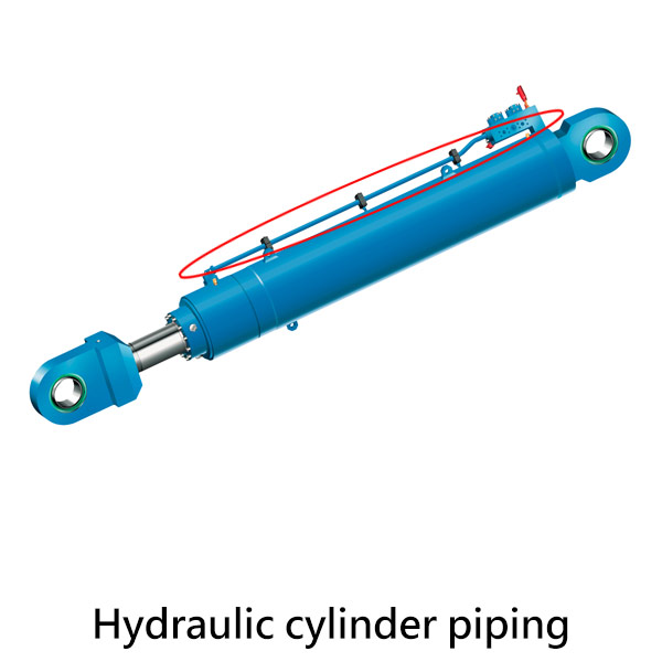 Hydraulic cylinder piping